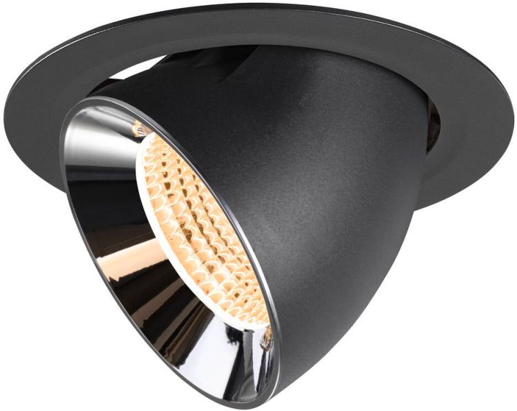 SLV NUMINOS® GIMBLE XL, Deckeneinbauleuchte schwarz/chrom 2700 K 55°