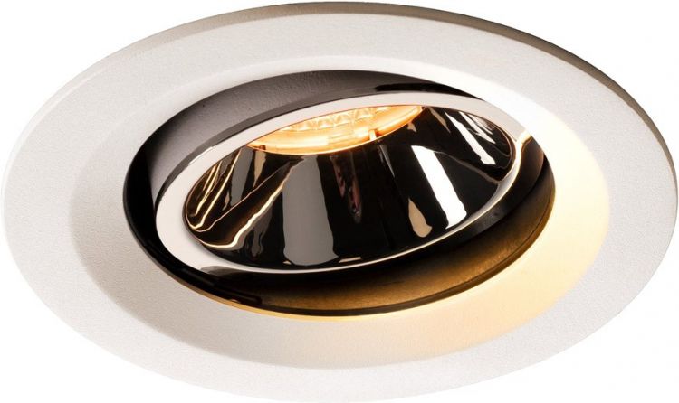 SLV NUMINOS® MOVE DL M, Indoor, luminaria empotrada de techo led blanco/cromo 2700 K 40 °