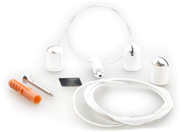 ISOLED Seilabhängung Z04 für LAMP30 V2, weiß, Länge bis 3m, 2 Stk, inkl. Befestigungsmaterial