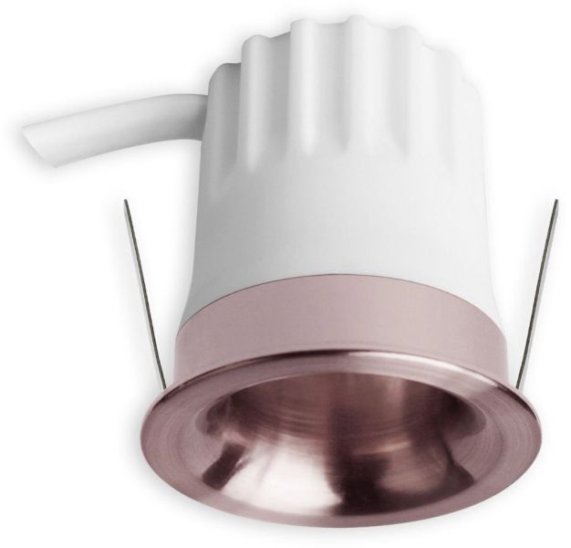 ISOLED LED Einbaustrahler BACK32, rosegold, rund, 5W, CRI90, 3000K, rückversetzt, Honeycomb