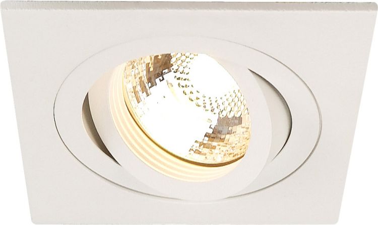 SLV NEW TRIA I GU10 Downlight, eckig, mattweiss, max. 50W, inkl. Bla