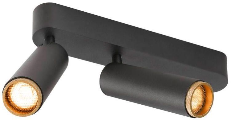 SLV GRIP! M, Deckenaufbauleuchte, double, PHASE, 2700 K, 28 W, 42°, schwarz / gold