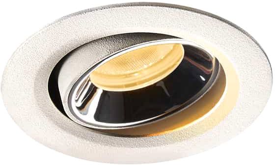 SLV NUMINOS® MOVE XS, Deckeneinbauleuchte weiß / chrom 2700K 40°