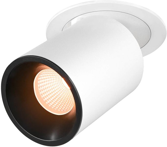 SLV NUMINOS® PROJECTOR L, Deckeneinbauleuchte, 2700 K, 20°, zylindrisch, weiß / schwarz