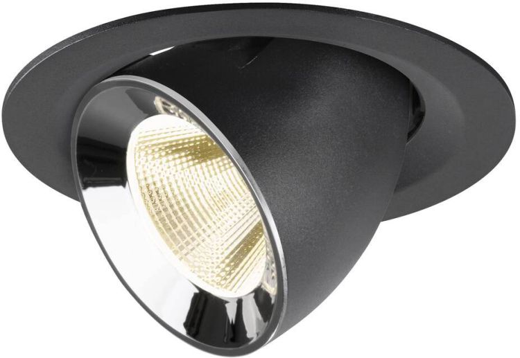 SLV NUMINOS® GIMBLE M, Deckeneinbauleuchte schwarz/chrom 4000 K 20°