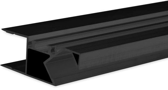 ISOLED LED Aufbauleuchtenprofil HIDE ASYNC Aluminium schwarz RAL 9005, 200cm