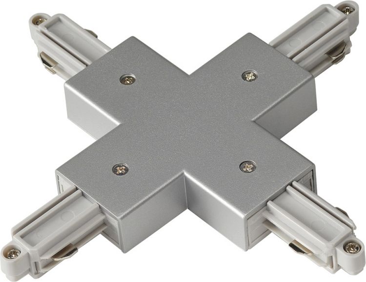 SLV X-Verbinder für 1-Phasen HV-Stromschiene, Aufbauversion silbergrau
