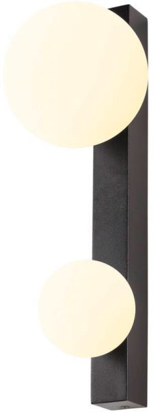 SLV SUN WL, double, G9, Wandaufbauleuchte, rund, 1 x max. 5 W, IP20, schwarz