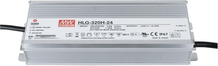 Artecta LED Power Supply 320 W 24 VDC - MEAN WELL HLG-320H-24
