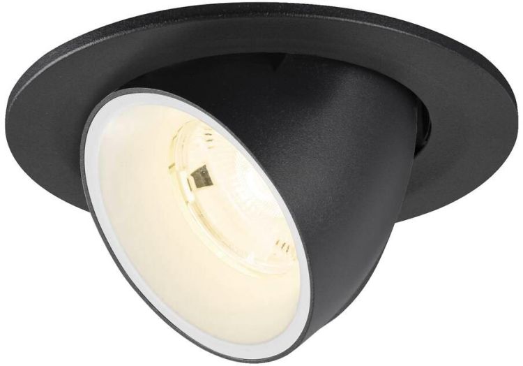 SLV NUMINOS® GIMBLE S, Deckeneinbauleuchte, 4000 K, 20°, IP20, rund, schwarz / weiß