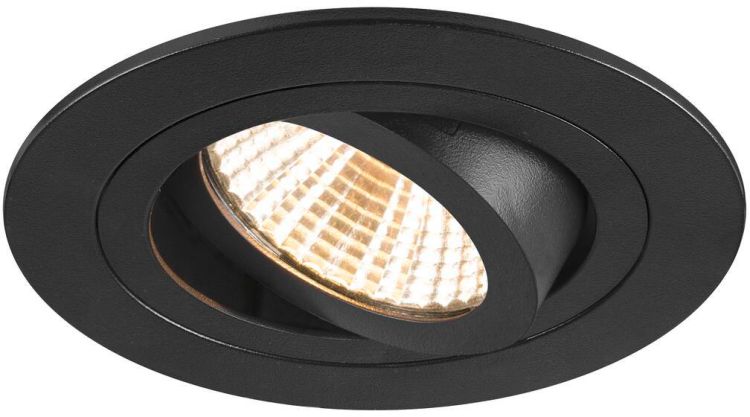SLV NEW TRIA® 75, Deckeneinbauleuchte, 3000K, 38°, IP 20, rund, schwarz