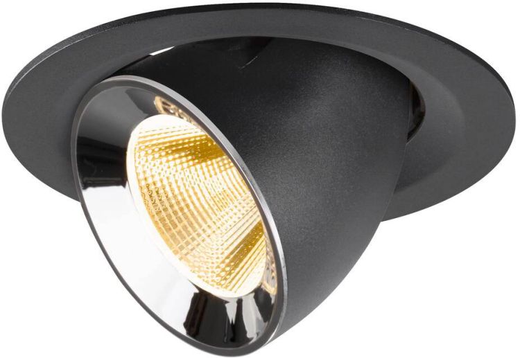 SLV NUMINOS® GIMBLE M, Deckeneinbauleuchte schwarz/chrom 3000 K 20°