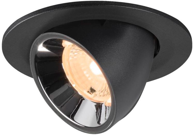 SLV NUMINOS® GIMBLE S, Deckeneinbauleuchte schwarz/chrom 2700 K 40°