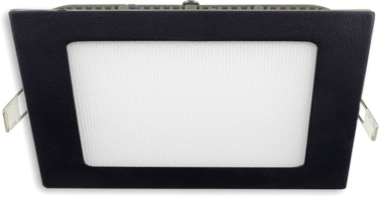 ISOLED LED Downlight, 15W, eckig, ultraflach, blendungsreduziert, schwarz, warmweiß, dimmbar CRI90