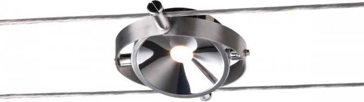 SLV DURNO, cable luminaire for the TENSEO low voltage cable system, 2700K, chrome