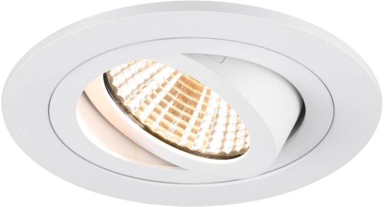 SLV NEW TRIA® 75, Deckeneinbauleuchte, 3000K, 38°, IP 20, rund, weiß
