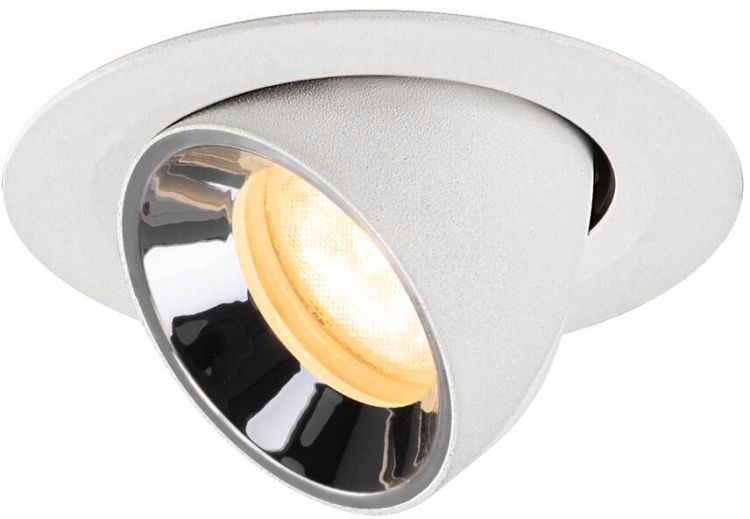 SLV NUMINOS® GIMBLE XS, Deckeneinbauleuchte weiß/chrom 3000 K 55°