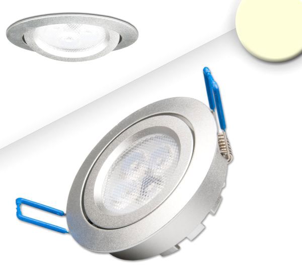 ISOLED LED Einbaustrahler, silber, 8W, 72°, rund, warmweiß, dimmbar