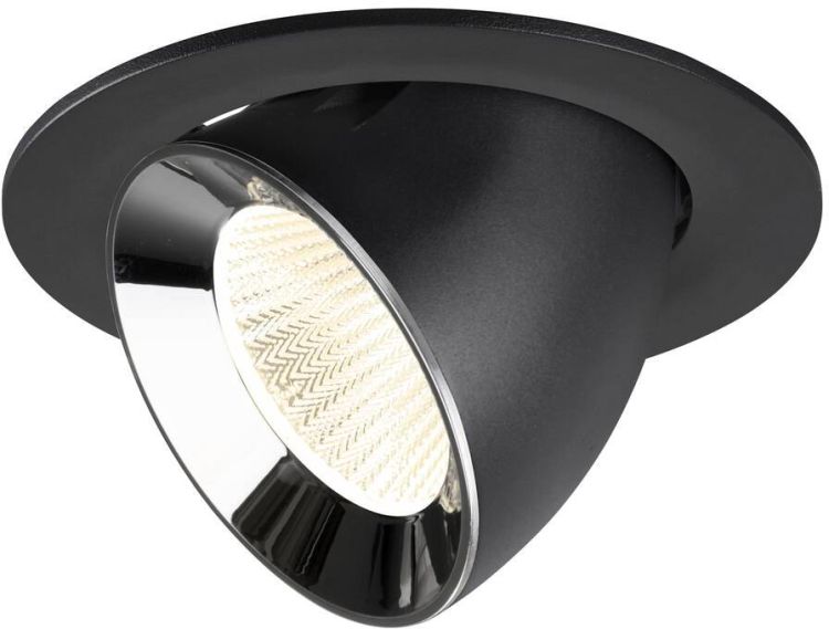 SLV NUMINOS® GIMBLE L, Deckeneinbauleuchte schwarz/chrom 4000 K 40°