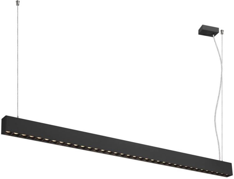 SLV GLENOS® PRO, Pendelleuchte, 1,5m, DALI, UGR16, Pendellänge 210 cm, 3000K, 75°, schwarz