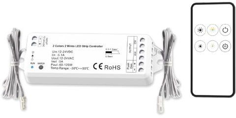 ISOLED LED weißdynamischer Push/Funk PWM-Controller MiniAMP inkl. Fernbedienung 12-24V DC, 5A