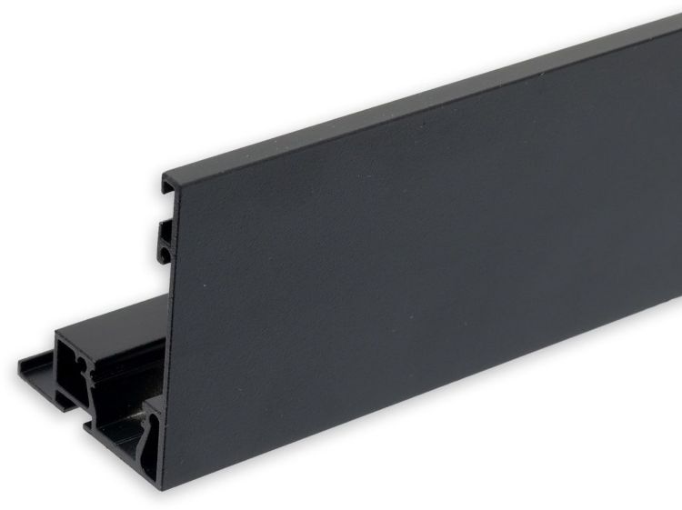ISOLED Karniesen-Blende VISOR mit Lichtlinienoption für Gardinenprofil Curtain, schwarz RAL 9005