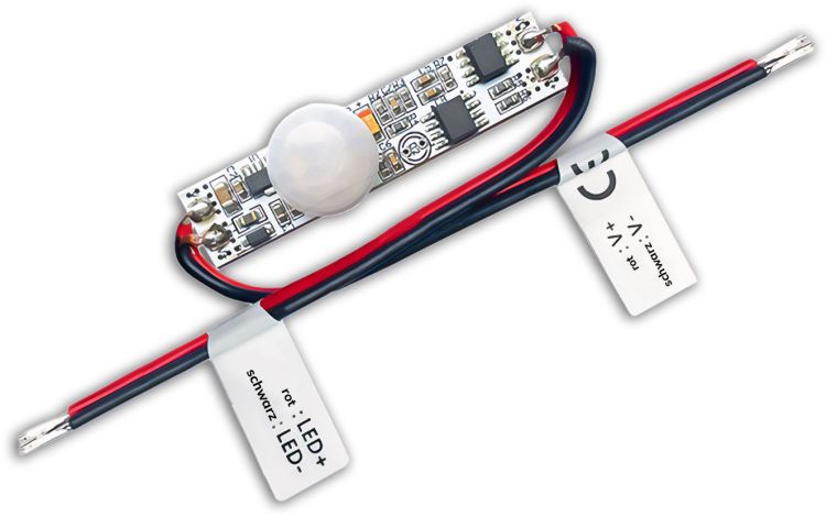 ISOLED Mini PIR Bewegungssensor zum Einbau in LED-Lichtprofile, 12-24V DC 3A