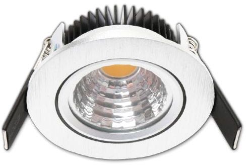 ISOLED LED Einbauleuchte Sys68 MiniAMP alu gebürstet 5W, 24V DC, warmweiß 3000k, dimmbar