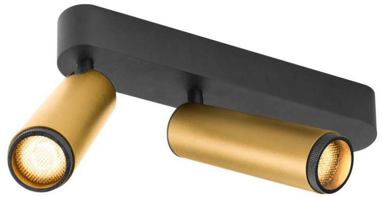 SLV GRIP! M, Deckenaufbauleuchte, double, PHASE, 3000 K, 28 W, 42°, gold / schwarz