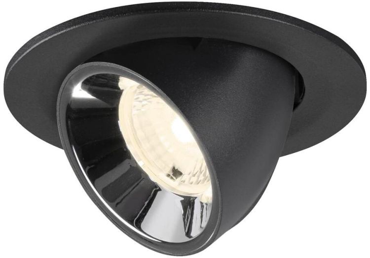 SLV NUMINOS® GIMBLE S, Deckeneinbauleuchte schwarz/chrom 4000 K 40°
