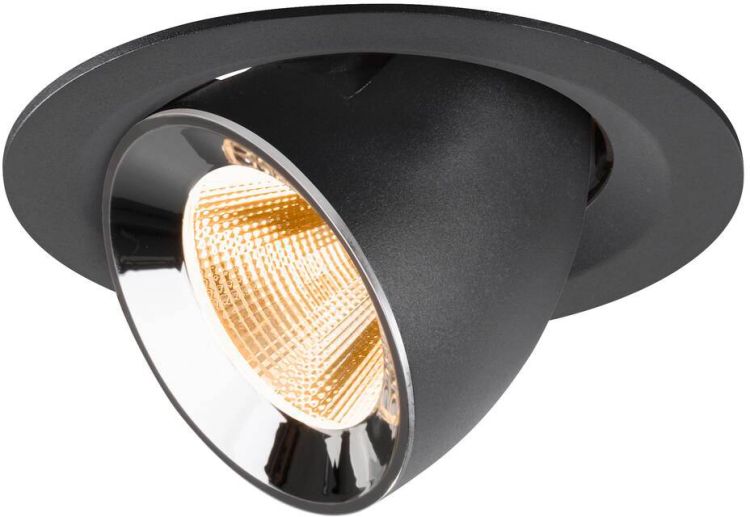 SLV NUMINOS® GIMBLE M, Deckeneinbauleuchte schwarz/chrom 2700 K 20°