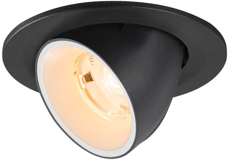 SLV NUMINOS® GIMBLE S, Deckeneinbauleuchte, 2700 K, 20°, IP20, rund, schwarz / weiß