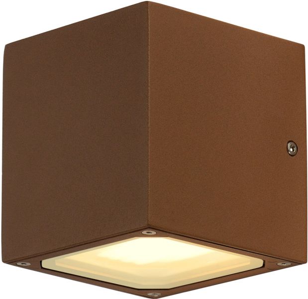 SLV SITRA CUBE Wandleuchte, würfelförmig, rostfarben, GX53, max. 9W