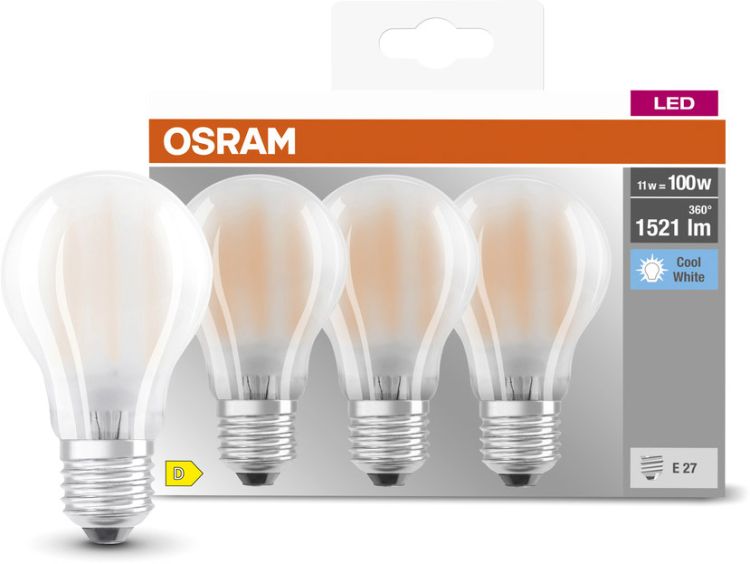 OSRAM LED BASE CLASSIC A Lampe matt (ex 100W) 11W / 4000K Kaltweiß E27