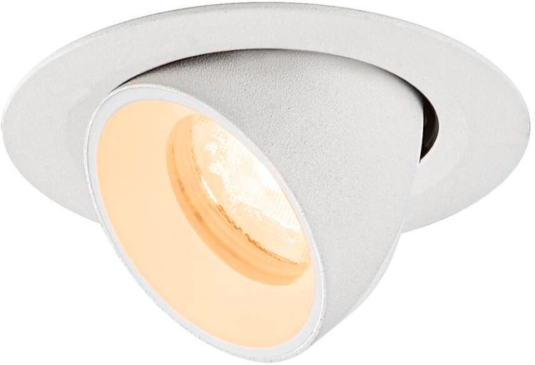 SLV NUMINOS® GIMBLE XS, Deckeneinbauleuchte, 2700 K, 40°, IP20, rund, weiß