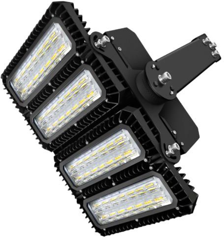 ISOLED LED Flutlicht 450W, 130x25° asymmetrisch, variabel, 1-10V dimmbar, neutralweiß, IP66