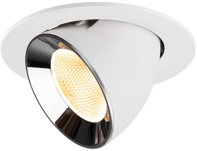 SLV NUMINOS® GIMBLE L, Deckeneinbauleuchte weiß/chrom 3000 K 20°