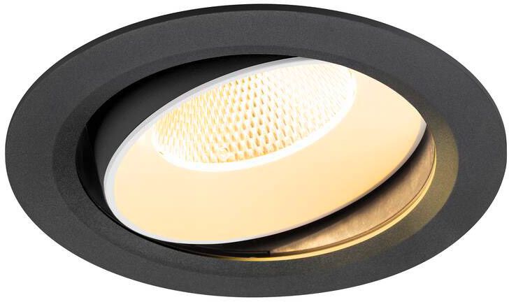 SLV NUMINOS® MOVE XL, Deckeneinbauleuchte, 3000 K, 20°, IP20, rund, schwarz / weiß