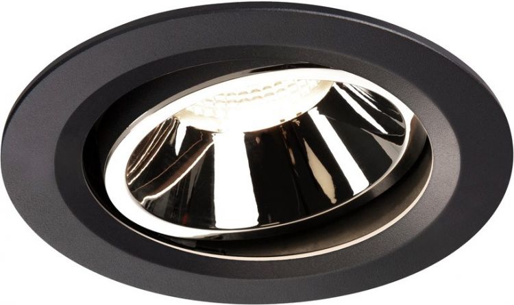 SLV NUMINOS® MOVE DL L, Indoor, luminaria empotrada de techo led negro/cromo 4000 K 20°