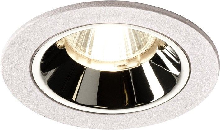 SLV NUMINOS® DL S, Indoor, luminaria empotrada de techo led blanco/cromo 4000 K 55° con resortes