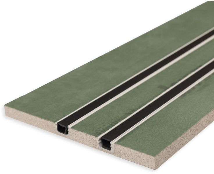 ISOLED Plaster 10 Double Gipskarton-Feuchtraumplatte 12.5mm, mit Profileinsatz inkl. Schutzcover