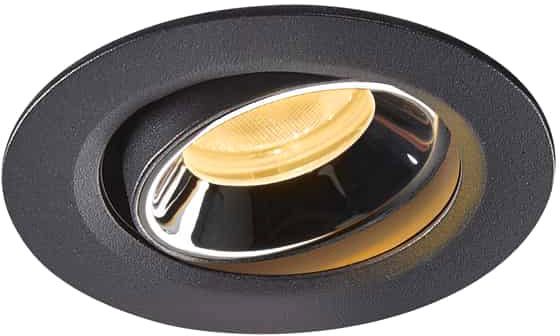 SLV NUMINOS® MOVE XS, Deckeneinbauleuchte schwarz / chrom 2700K 20°