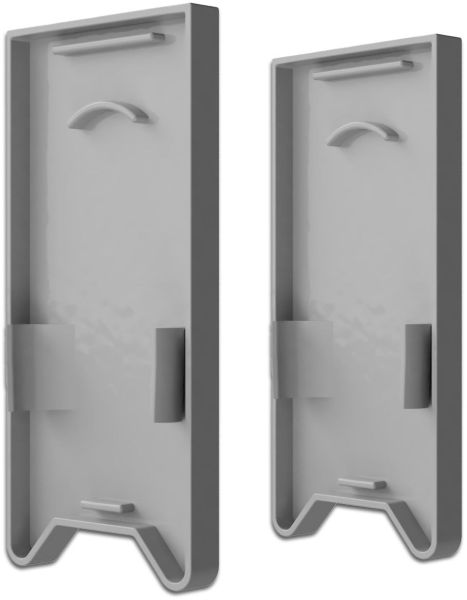 ISOLED Endkappe EC121 mit Lichtfalle, silber für Leuchtenprofil HALON mit U-Cover C68, 2 Stück