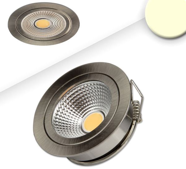 ISOLED LED Einbaustrahler COB mit Reflektor, 5W, 60°, nickel geb., warmweiß