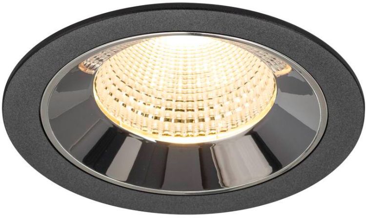 SLV NUMINOS® L, Deckeneinbauleuchte schwarz/chrom 3000 K 55°