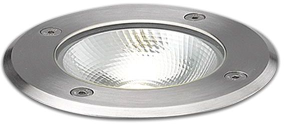 ISOLED LED Bodeneinbaustrahler, rund Edelstahl, IP67, 7W COB, 90°, warmweiß