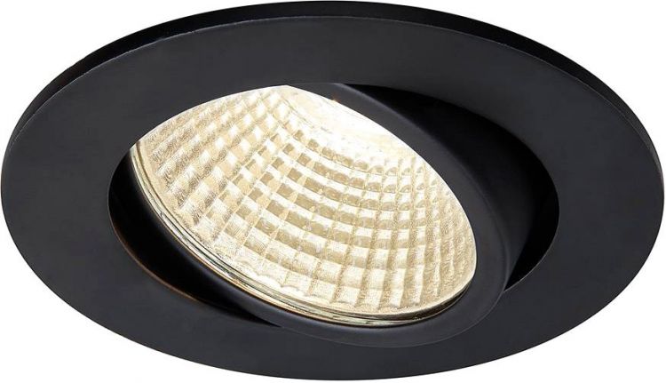 SLV NEW TRIA 68 I CS, Indoor LED Deckeneinbauleuchte schwarz rund 3000K 38