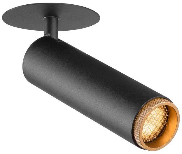 SLV GRIP! M, Deckeneinbauleuchte, PHASE, 2700 K, 42°, IP20, zylindrisch, schwarz / gold