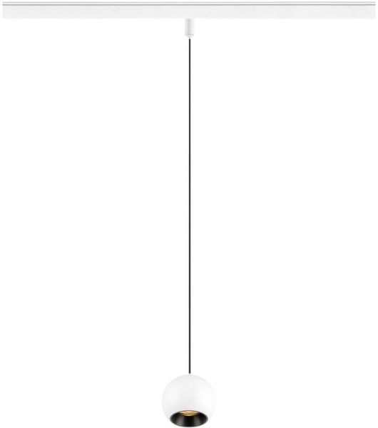 SLV LIGHT EYE® 2.0, 48V Pendelleuchte, DALI, Pendellänge 200 cm, 3000K, 30°, weiß / schwarz