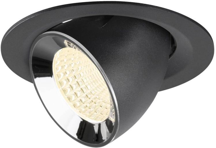SLV NUMINOS® GIMBLE M, Deckeneinbauleuchte schwarz/chrom 4000 K 55°